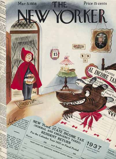 Constantin Alajalov The New Yorker 1938_03_05 Copyright | New Yorker 1925-45 Constantin Alajalov The New Yorker 1938_03_05 Copyright | The New Yorker Graphic Art Covers 1925-1945