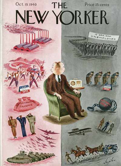 Constantin Alajalov The New Yorker 1940_10_19 Copyright | New Yorker 1925-45 Constantin Alajalov The New Yorker 1940_10_19 Copyright | The New Yorker Graphic Art Covers 1925-1945