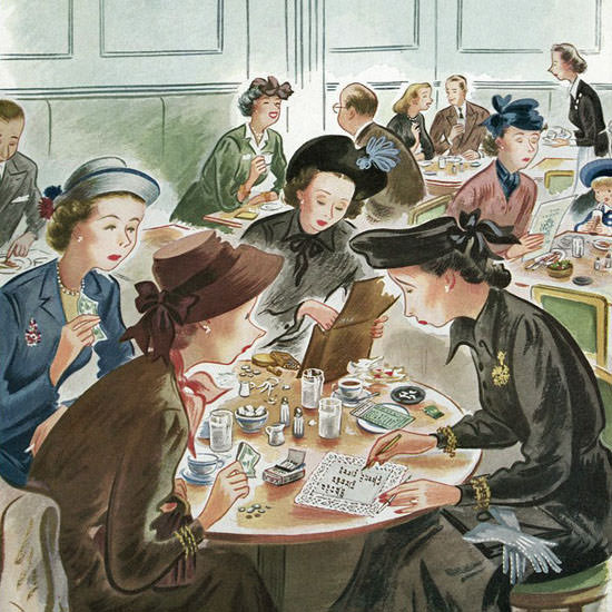 Constantin Alajalov The New Yorker 1948_10_02 Copyright crop | Best of Vintage Cover Art 1900-1970