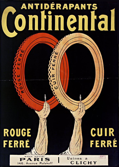 Continental Antiderapants Paris 1910 | Vintage Ad and Cover Art 1891-1970