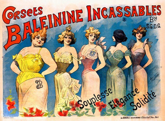 Corsets Baleinine Incassables Souplesse Elegance | Sex Appeal Vintage Ads and Covers 1891-1970