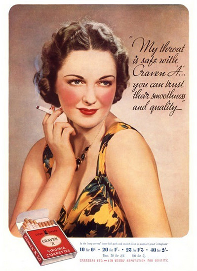 Craven A Virginia Cigarettes Pin Up Girl | Sex Appeal Vintage Ads and Covers 1891-1970