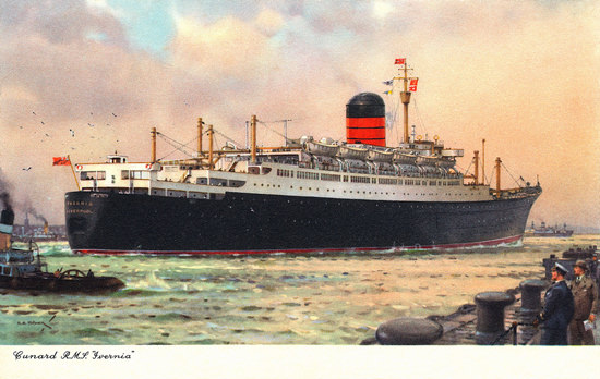 Cunard Line RMS Ivernia 1955 | Vintage Travel Posters 1891-1970