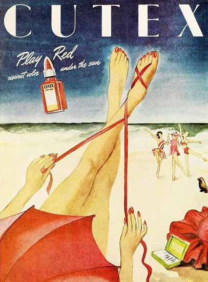 Cutex Ad Play Red Sex Appeal | Sex Appeal Vintage Ads and Covers 1891-1970