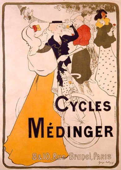 Cycles Medinger Paris Art Nouveau G A Bottini | Vintage Travel Posters 1891-1970