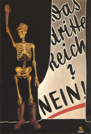 Das Dritte Reich Nein 1932 No To Third Reich | Vintage War Propaganda Posters 1891-1970