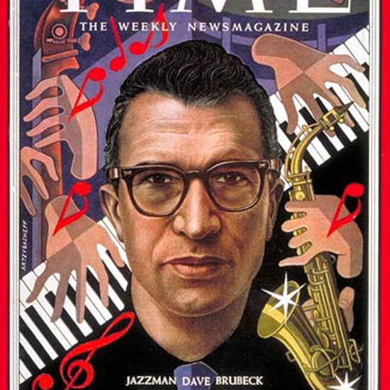 Dave Brubeck Time Magazine 1954-11 by Boris Artzybasheff crop | Best of 1950s Ad and Cover Art