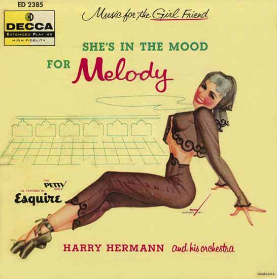 Decca LP Cover In the Mood for Melody George Petty 1956 Sex Appeal | Sex Appeal Vintage Ads and Covers 1891-1970