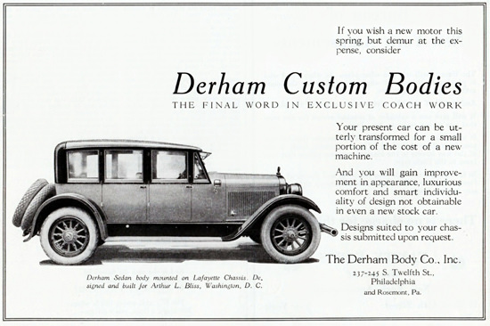 Derham Custom 1922 Body On Lafayette Chassis | Vintage Cars 1891-1970
