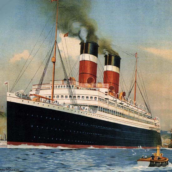 Detail Of Allan Line Royal Mail Sercombe Hayes Dorchester 1913 | Best of Vintage Ad Art 1891-1970