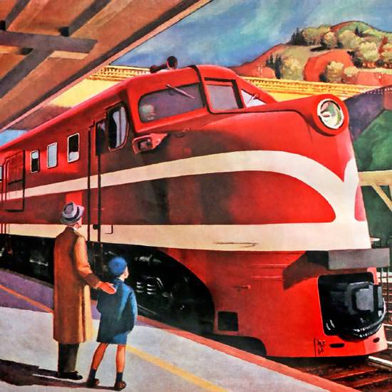 Detail Of American Locomotive 1944 Feed An Iron Horse by Edward Hopper | Best of Vintage Ad Art 1891-1970