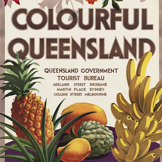 Detail Of Australia Colourful Queensland Fruits 1950s | Best of 1950s Ad and Cover Art