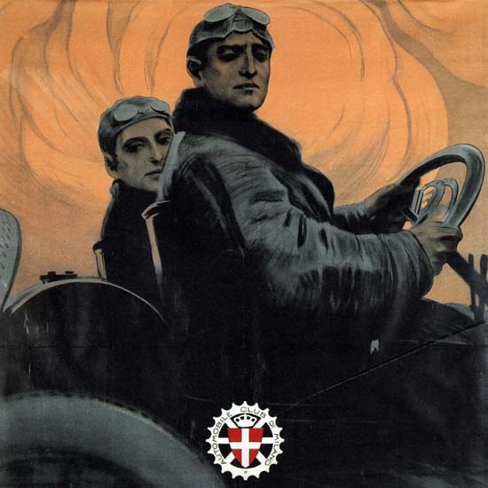 Detail Of Automobile Club Di Milano Italia 1909 Italy | Best of Vintage Ad Art 1891-1970