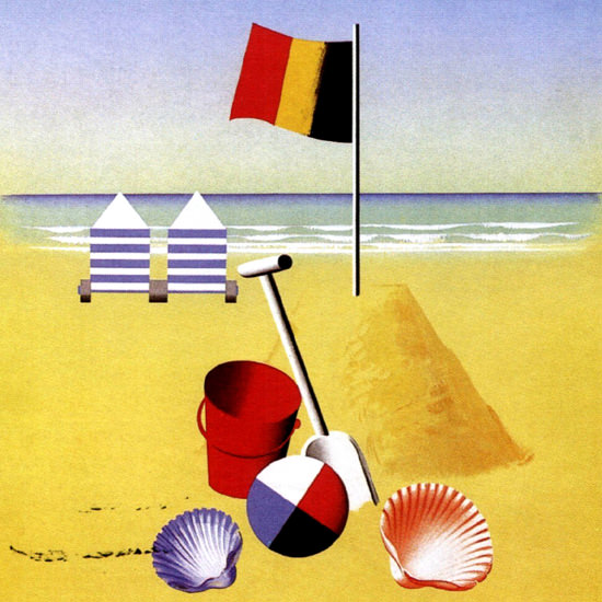 Detail Of Belgie De Kust 1938 Belgium by Leo Marfurt | Best of 1930s Ad and Cover Art