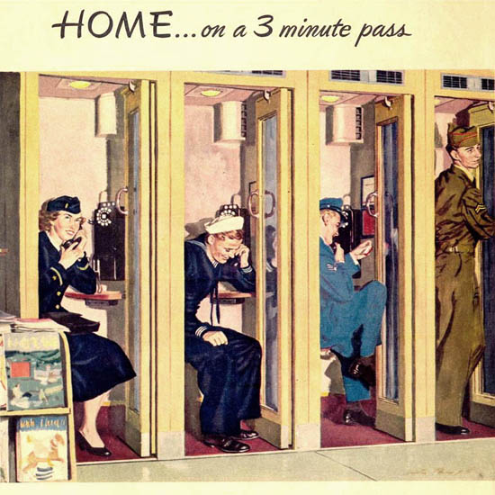 Detail Of Bell Telephone Western Electric Booth 1951 | Best of 1950s Ad and Cover Art