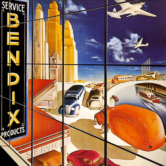 Detail Of Bendix Service Products 1937 by Arthur Ch Radebaugh | Best of 1930s Ad and Cover Art