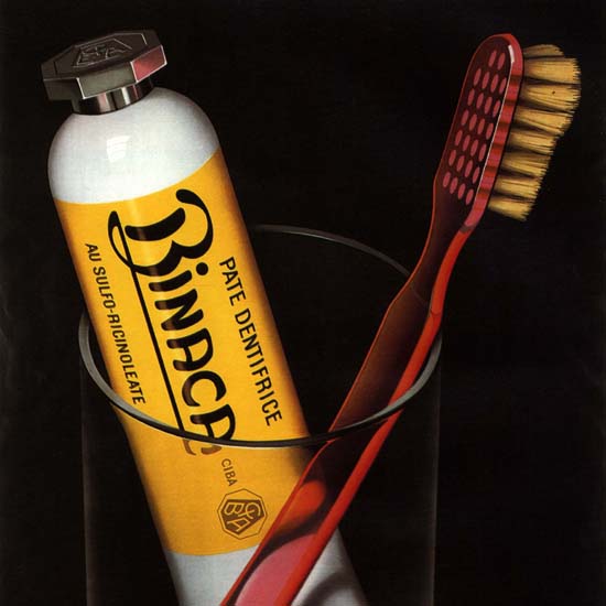 Detail Of Binaca Pate Dentifrice Switzerland Schweiz Suisse | Best of Vintage Ad Art 1891-1970