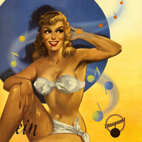 Detail Of Blaupunkt Radio Mein Traum Pin-Up 1955 | Best of Vintage Ad Art 1891-1970