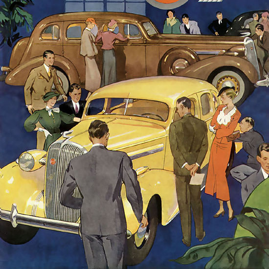 Detail Of Buick 8 Yellow 1936 | Best of Vintage Ad Art 1891-1970