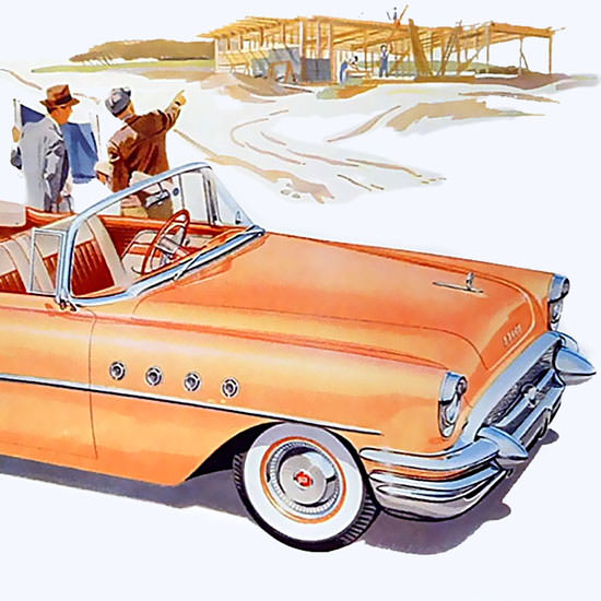 Detail Of Buick Super 2-Door Convertible 1955 | Best of Vintage Ad Art 1891-1970
