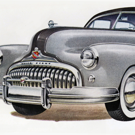 Detail Of Buick Super Sedan Model 51 1948 | Best of 1940s Ad and Cover Art