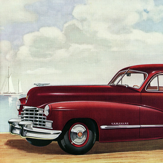 Detail Of Cadillac Series Sixty One Touring Sedan 1946 | Best of Vintage Ad Art 1891-1970