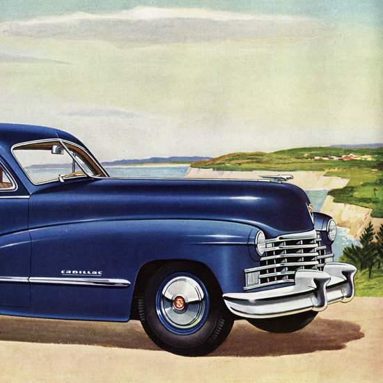 Detail Of Cadillac Series Sixty Two Club Coupe 1946 | Best of Vintage Ad Art 1891-1970