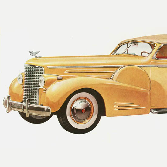 Detail Of Cadillac Sixteen Convertible Coupe 1938 | Best of Vintage Ad Art 1891-1970