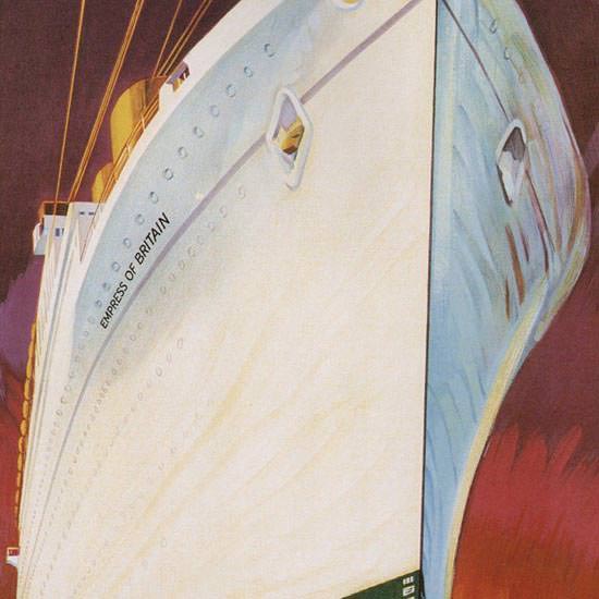 Detail Of Canadian Pacific Empress Britain Challenger 1932 | Best of Vintage Ad Art 1891-1970