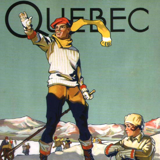 Detail Of Canadian Pacific Quebec Winter Sports Canada | Best of Vintage Ad Art 1891-1970