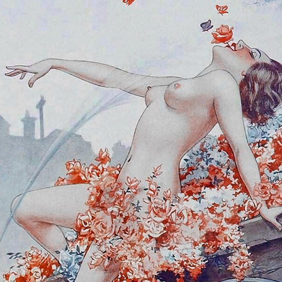 Detail Of Cheri Herouard La Vie Parisienne 1932 Epanouissement page B | Best of Vintage Ad Art 1891-1970