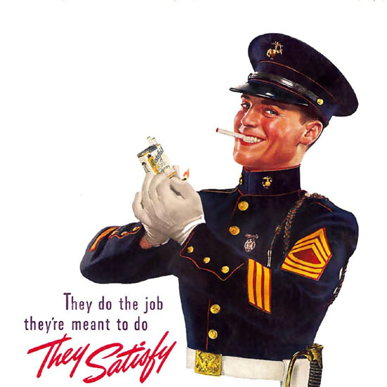 Detail Of Chesterfield Cigarettes Segant Do The Job 1939 | Best of Vintage Ad Art 1891-1970