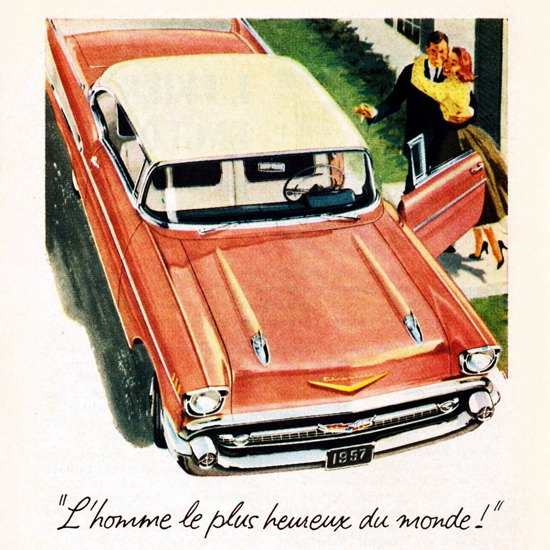 Detail Of Chevrolet Bel Air Sport 1957 Le Plus Heureux | Best of 1950s Ad and Cover Art