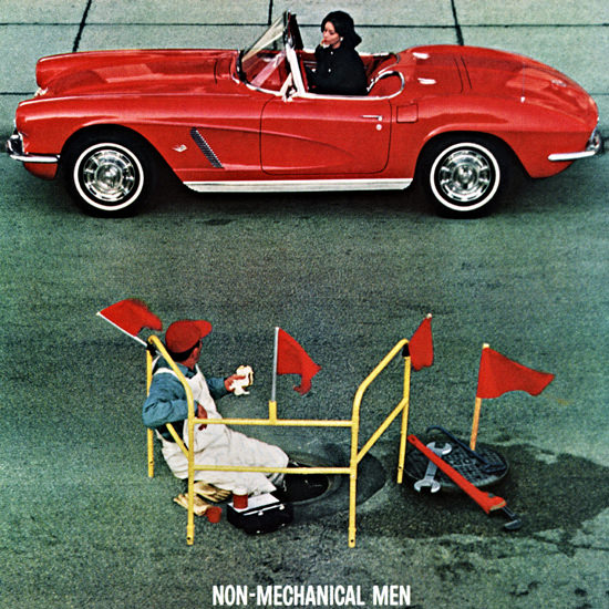 Detail Of Chevrolet Corvette 1962 Non Mechanical Men | Best of 1960s Ad and Cover Art
