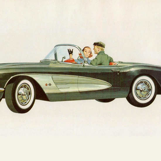 Detail Of Chevrolet Corvette Americas Sports Car 1960 | Best of 1960s Ad and Cover Art
