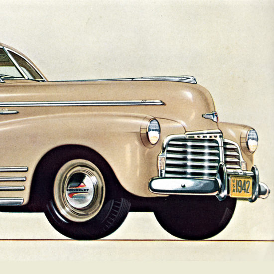 Detail Of Chevrolet Fleetline Aerosedan 1942 Fleetweave | Best of Vintage Ad Art 1891-1970