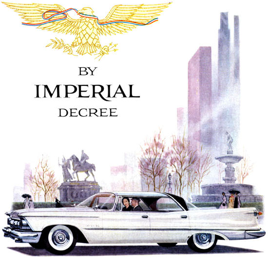 Detail Of Imperial Crown Decree 1959 Heads Will Turn | Best of Vintage Ad Art 1891-1970