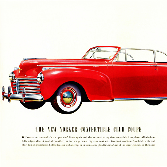 Detail Of Chrysler New Yorker Convertible Club 1941 | Best of 1940s Ad and Cover Art