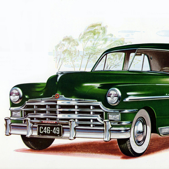 Detail Of Chrysler Saratoga Sedan 1949 Fine Possession | Best of Vintage Ad Art 1891-1970