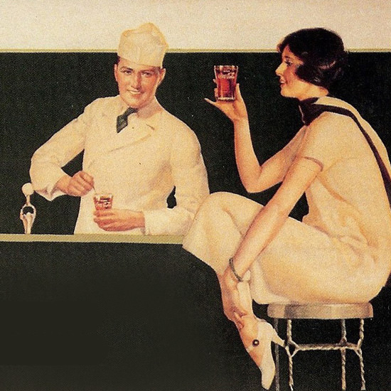 Detail Of Coca-Cola At A Cool And Cheerful Place | Best of Vintage Ad Art 1891-1970