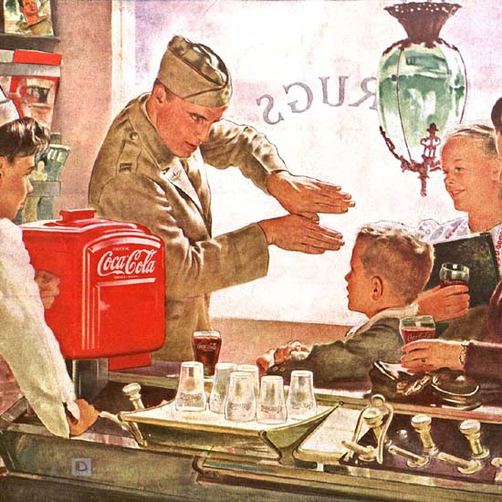Detail Of Coca-Cola Howdy Neighbor Have A Coke | Best of Vintage Ad Art 1891-1970