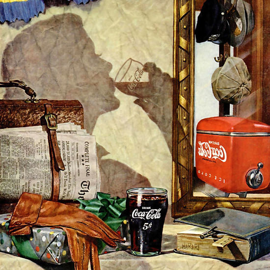 Detail Of Coca-Cola The Pause That Refreshes Coke | Best of Vintage Ad Art 1891-1970