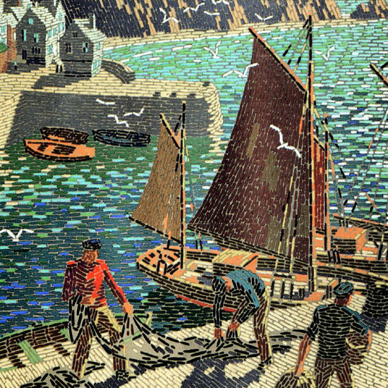Detail Of Cornwall GWR 1936 United Kingdom Lampitt | Best of 1930s Ad and Cover Art