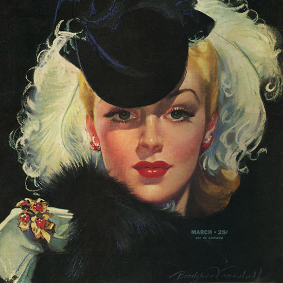 Detail Of Cosmopolitan Magazine Copyright 1942 Story By Judy Garland | Best of 1940s Ad and Cover Art