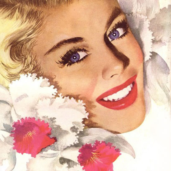 Detail Of Cosmopolitan Magazine Copyright 1950 The Sunnier Side | Best of Vintage Ad Art 1891-1970