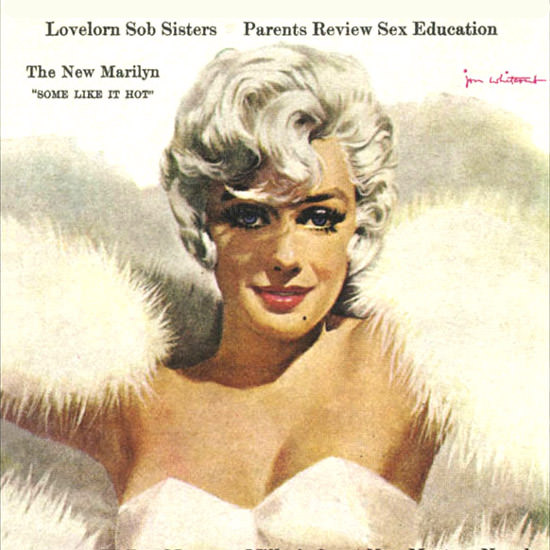 Detail Of Cosmopolitan Magazine Copyright 1959 Marilyn Monroe | Best of 1950s Ad and Cover Art