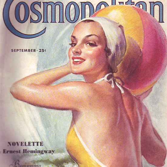 Detail Of Cosmopolitan Magazine Ernest Hemingway | Best of Vintage Ad Art 1891-1970