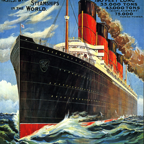 Detail Of Cunard Line Wonders Of Age Steam Ship 1940 | Best of 1940s Ad and Cover Art