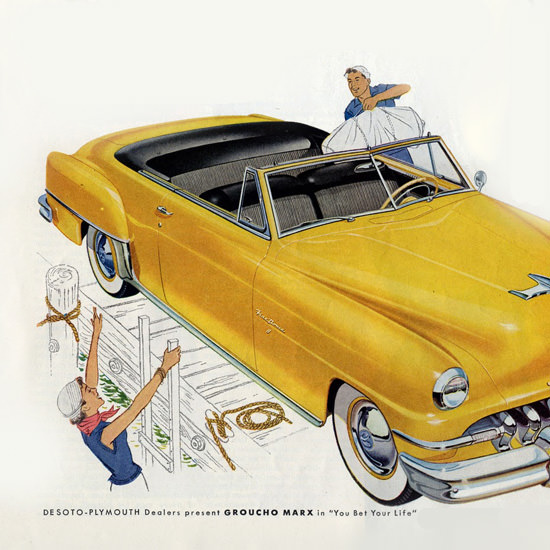 Detail Of DeSoto Fire Dome 8 Groucho Marx Bet Your Life | Best of Vintage Ad Art 1891-1970