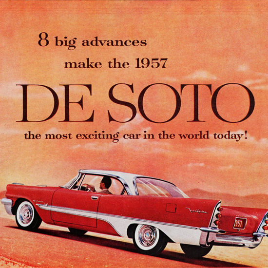 Detail Of DeSoto Fireflite Sportsman 1957 Desert | Best of Vintage Ad Art 1891-1970